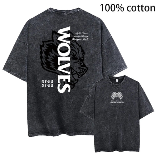 Plus-Size Dark Fitness Retro Campus Print 100% Cotton Men's