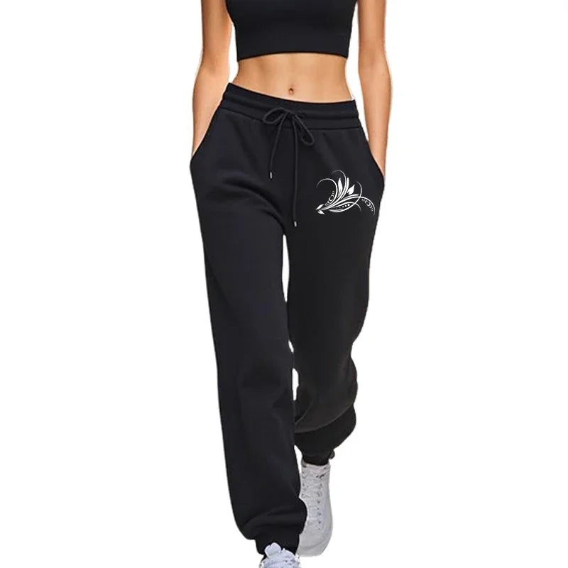 Fashion Womens Sweatpants Printing Casual Office Home Pants Outdoors
