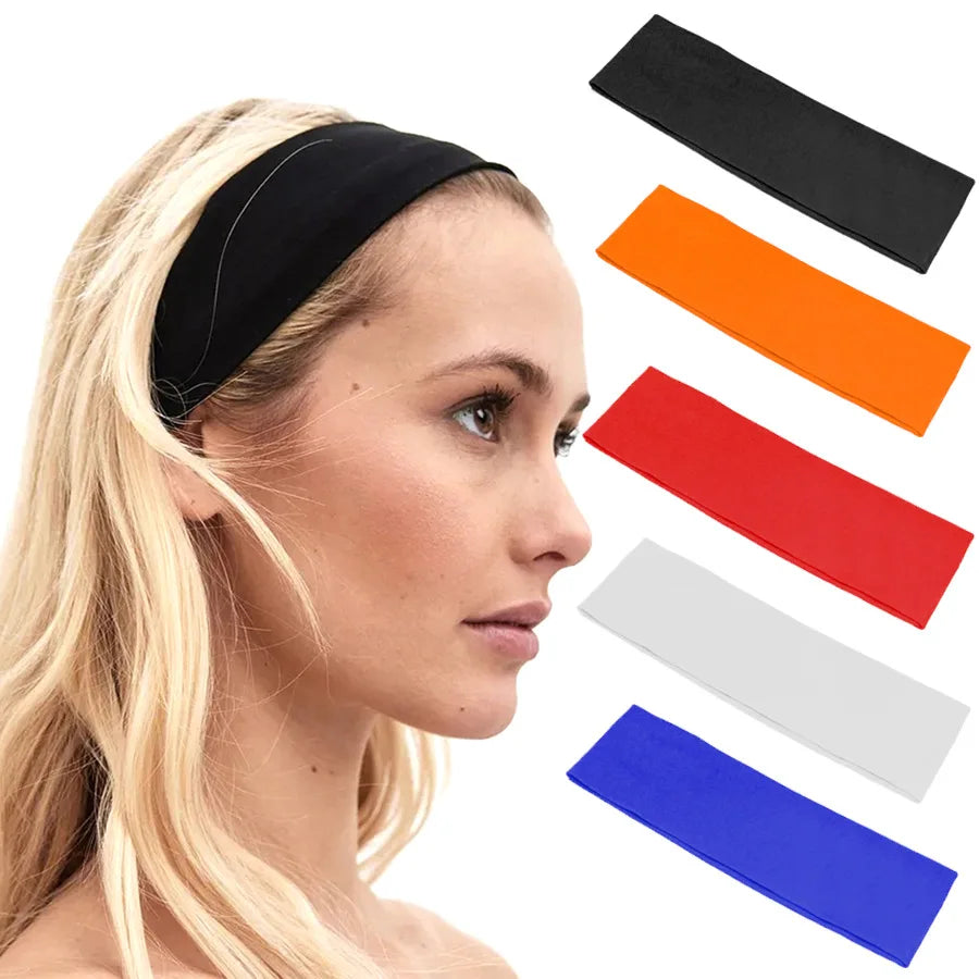 2PCS/Set Sports Yoga Hair Band Solid Running Absorb Sweat Headband For
