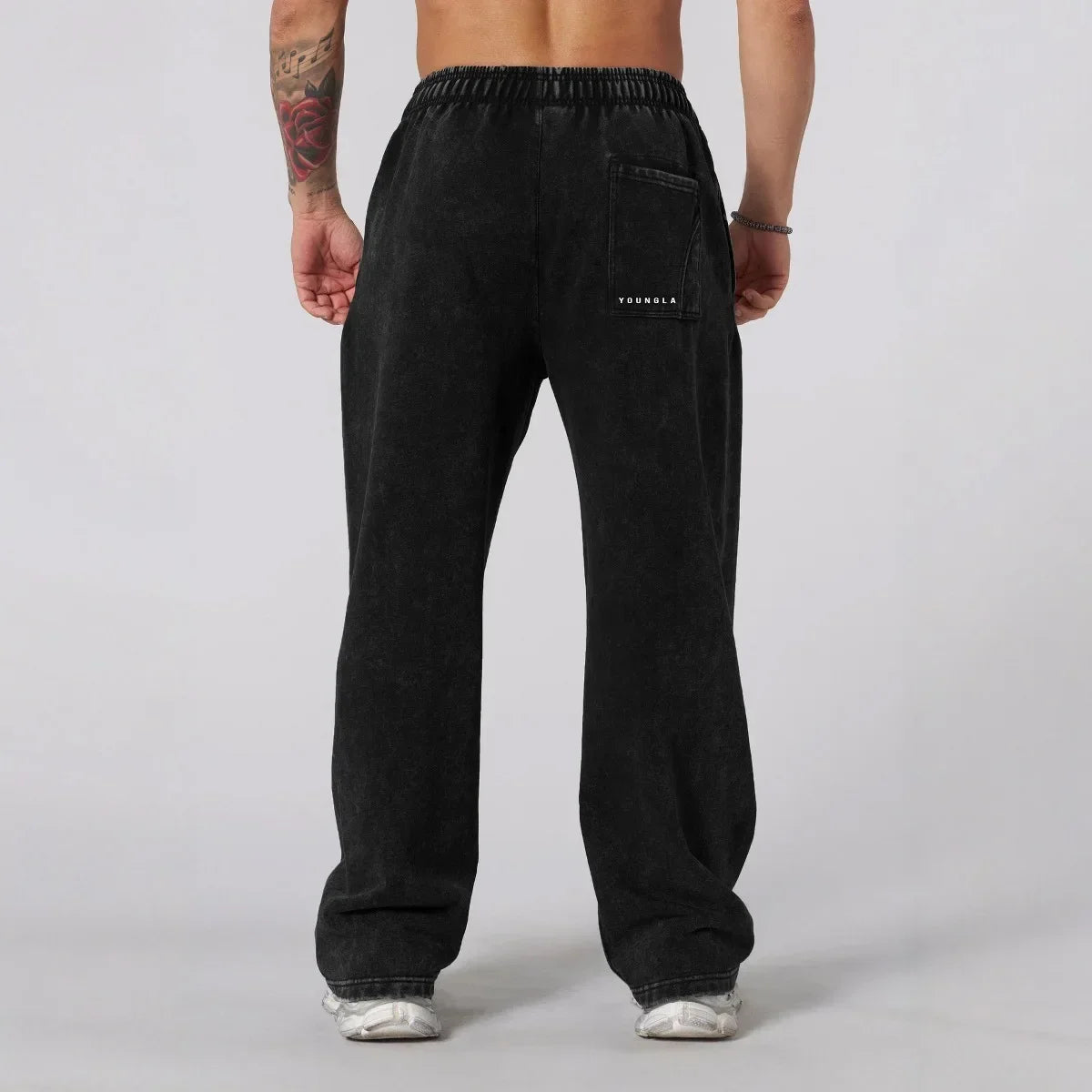 Men's straight legs wide pants fitness training casual sports outdoor running trousers fashion American style brand sports pants - ALMASTRONG