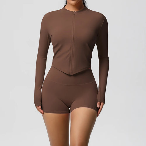 ALMASTRONG Women’s Yoga Set – Zipper Jacket & Hip-Lifting Leggings