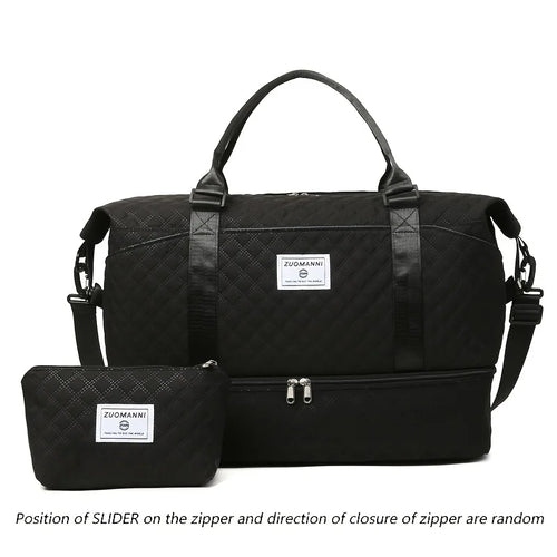 2pcs Set Large Capacity Travel Duffel Bag with Shoe Compartment and