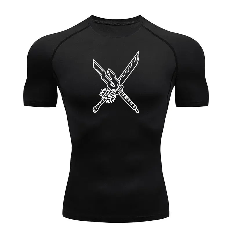 Anime Jujutsu Kaisen Compression Shirt Men Fitness Gym Sport Running T-Shirt Rashgard Tops Tee Quick Dry Short Sleeve T-Shirt - ALMASTRONG