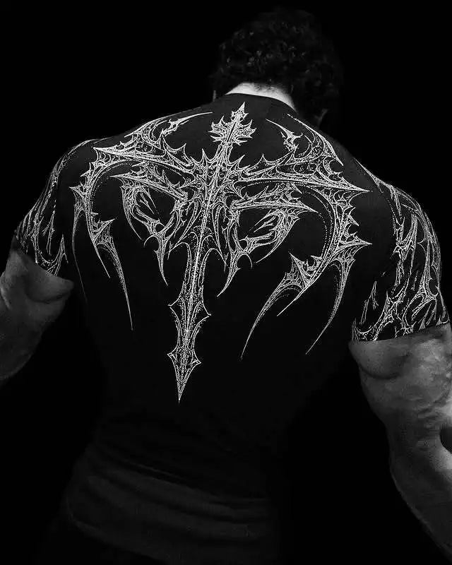 ALMASTRONG Men’s Gothic Gym T-shirt