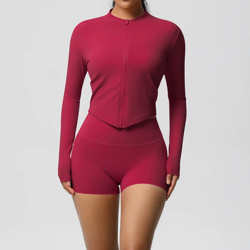 ALMASTRONG Women’s Yoga Set – Zipper Jacket & Hip-Lifting Leggings