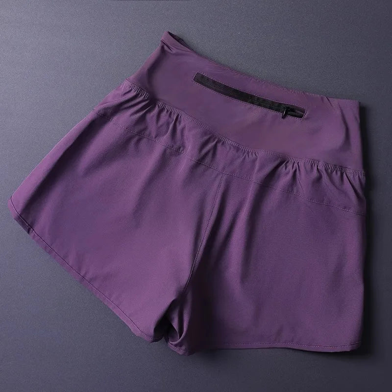 Women's 2 in 1 Shorts with Pockets - Lightweight Breathable Loose
