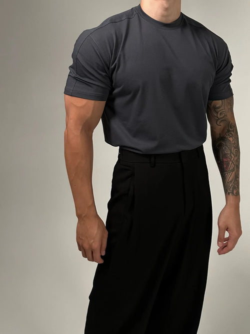 230g Heavy Cotton American Retro Sports Short Sleeve Men's Summer