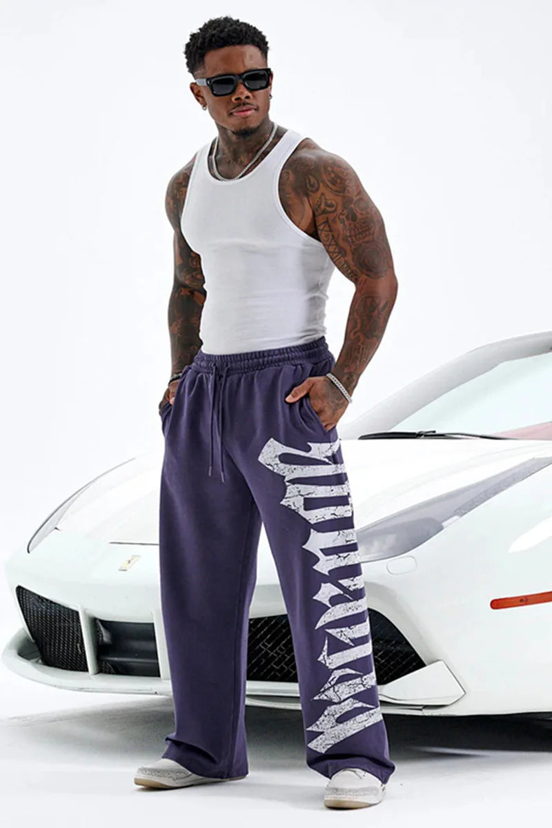 ALMASTRONG Men’s Anime Jogger Sweatpants – Wide-Leg Hip-Hop Street Style