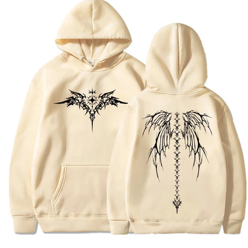 Men’s Wing Print Hoodie – Fashionable Long Sleeve
