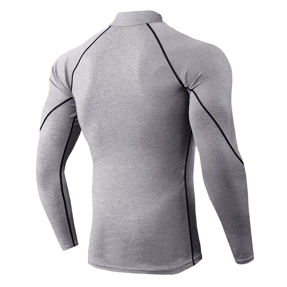 Men Running T shirt Quick Dry Bodybuilding Sport Shirt Long Sleeve