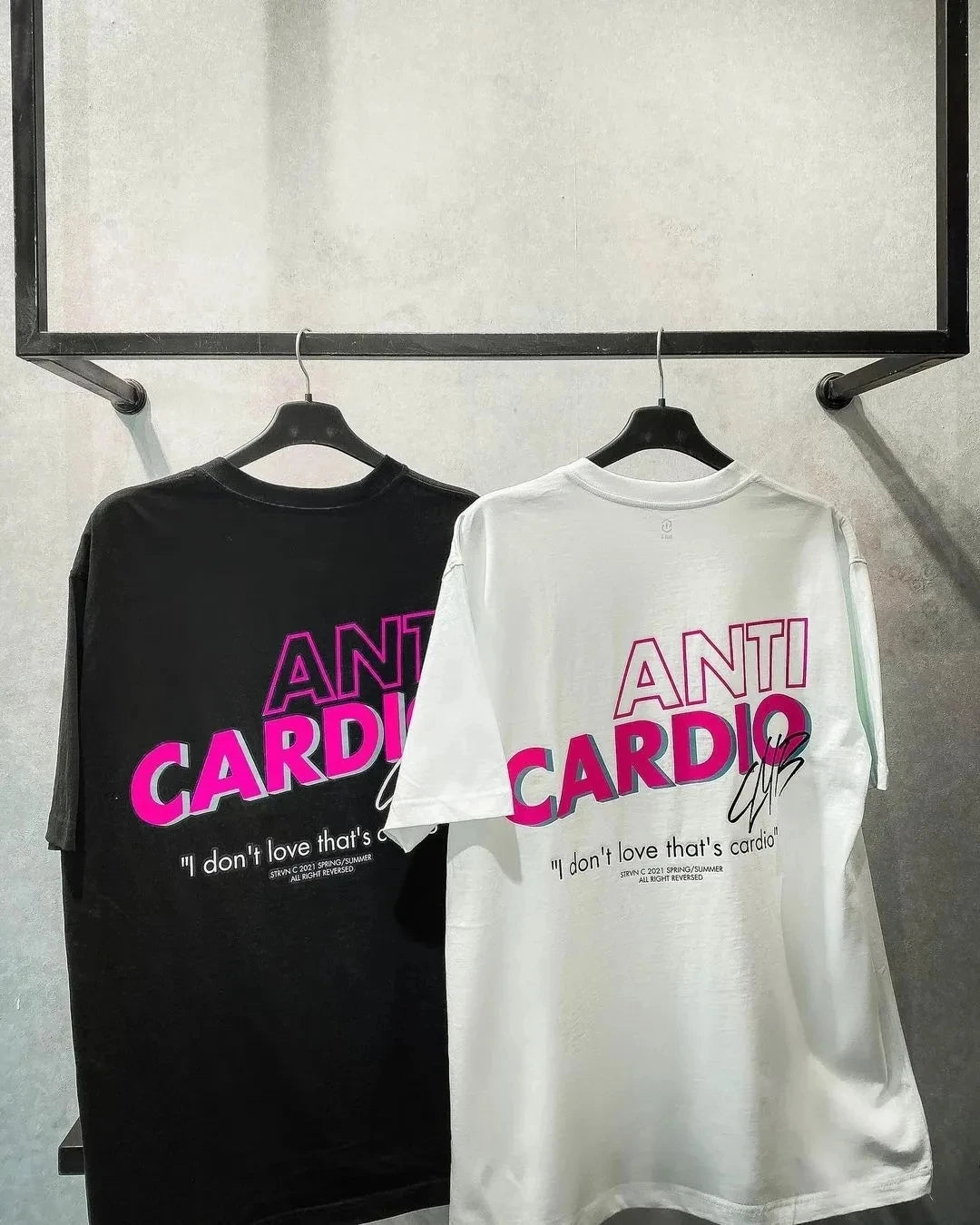 ANTI CARDIO Casual Oversized short sleeves cotton t shirt Gym Fitness