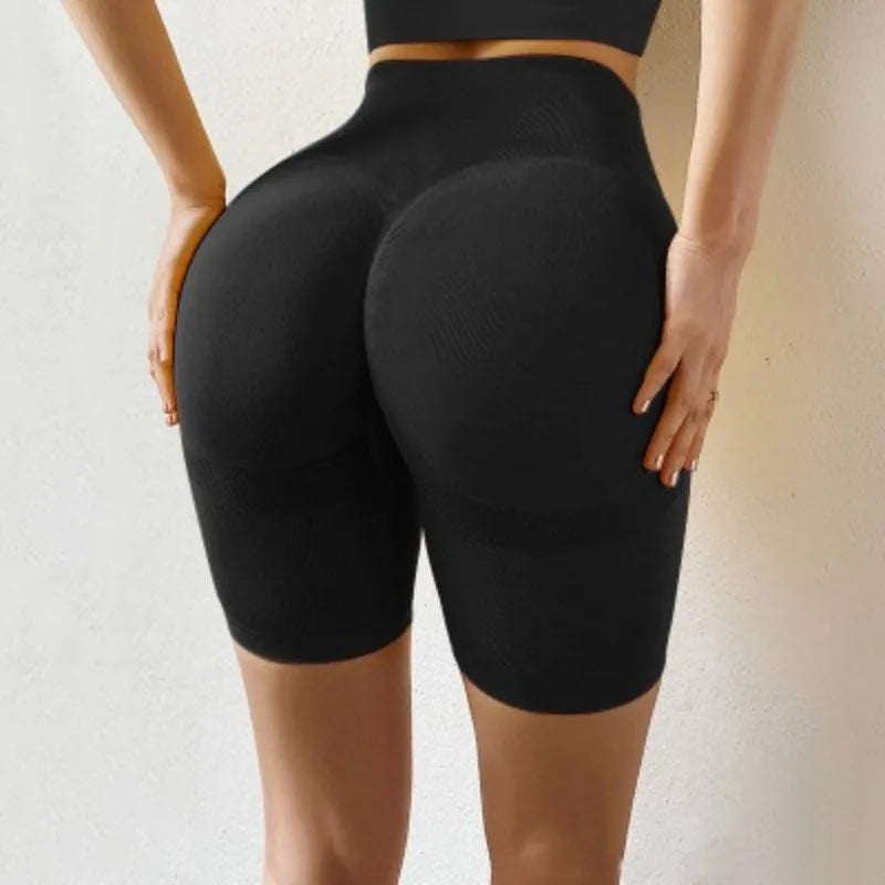 High Waist Sports Women Shorts Seamless Knit Shorts Sexy Hip Liftting