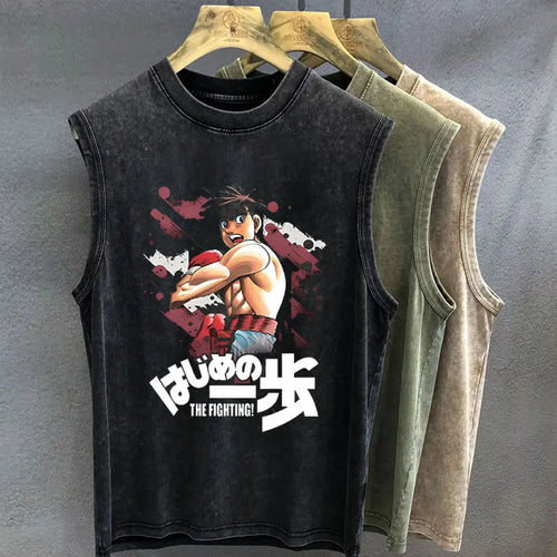 Men's Tank Top Anime Hajime No Ippo Graphic T-shirt Print Oversized