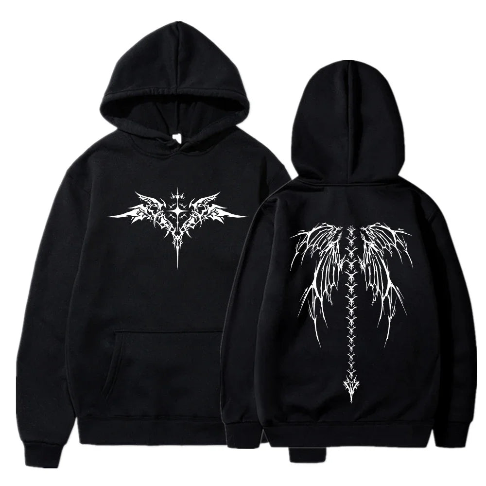 Men’s Wing Print Hoodie – Fashionable Long Sleeve
