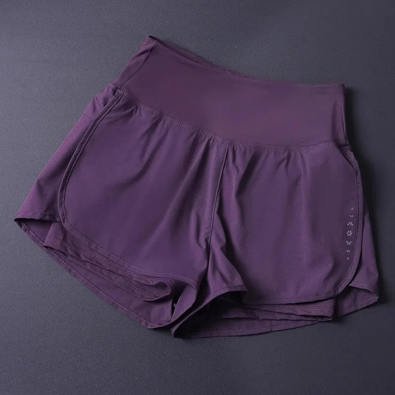 Women's 2 in 1 Shorts with Pockets - Lightweight Breathable Loose