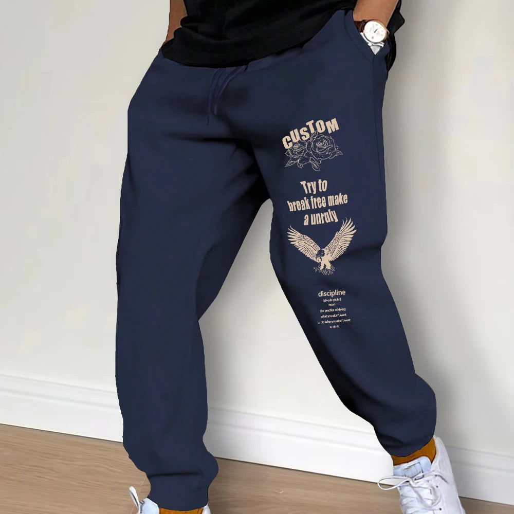 Men Sweatpants Spring Autumn New Jogger Gym Sports Fitness Printed