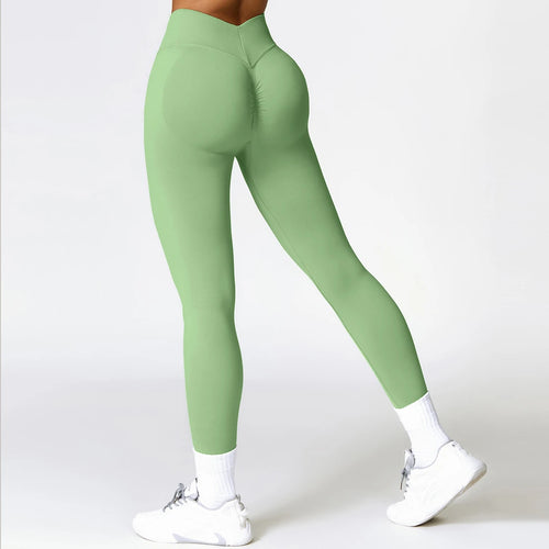 Women's V Back Sports Leggings Athletic Fitness Gym Yoga Pants Tights