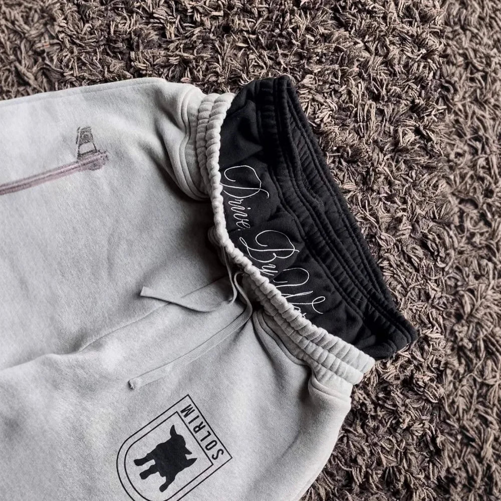 ALMASTRONG Unisex Gothic Embroidered Sweatpants