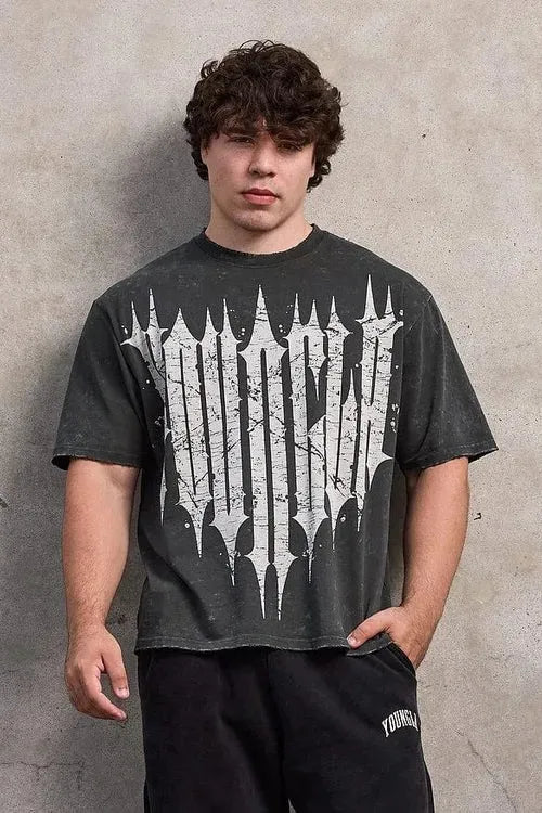 ALMASTRONG Men’s Oversized Sports T-Shirt – Cotton Gym & Training Tee