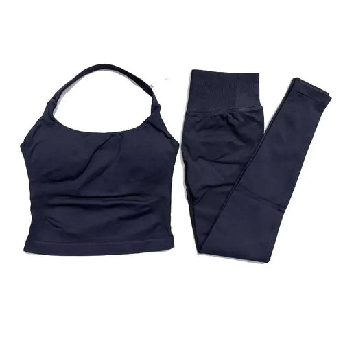 ALMASTRONG Women’s 2-Piece Yoga Set – Halter Top & Leggings Outfit