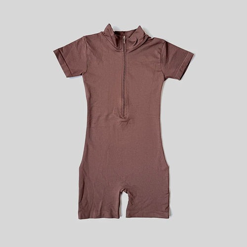 Short Sleeve Zipper Jumpsuit Sports Wear Gym Fitness Sports