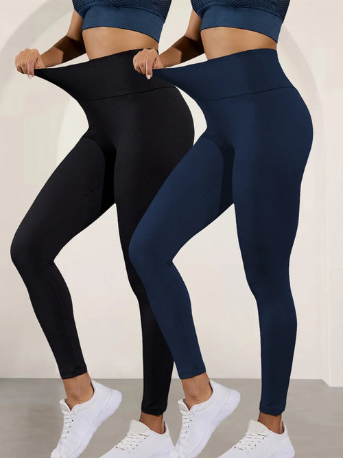 2 Pack Women's Super Soft Leggings High Waisted Tummy Control No See