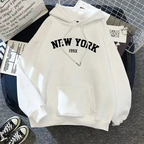 Women’s Gym Hoodie – New York Letter Sweatshirt