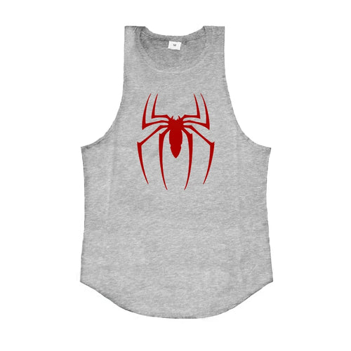 Red Spider Printed Running Tank Tops Gym Fitness Cotton Breathable