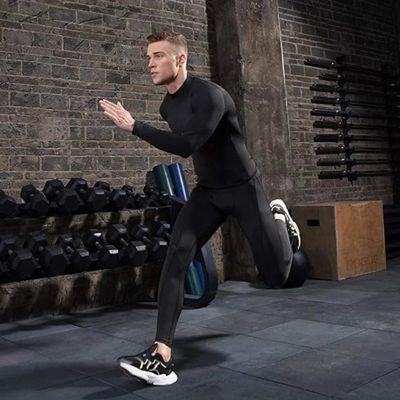 Men's Turtleneck Quick dry Long-Sleeved Compression Long Sleeved