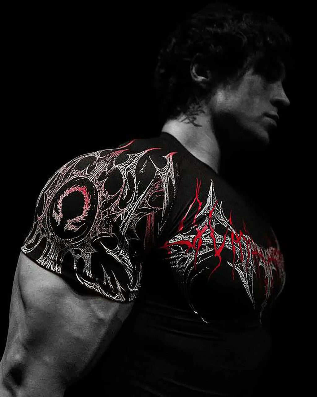 ALMASTRONG Men’s Gothic Gym T-shirt