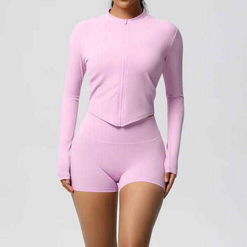 ALMASTRONG Women’s Yoga Set – Zipper Jacket & Hip-Lifting Leggings