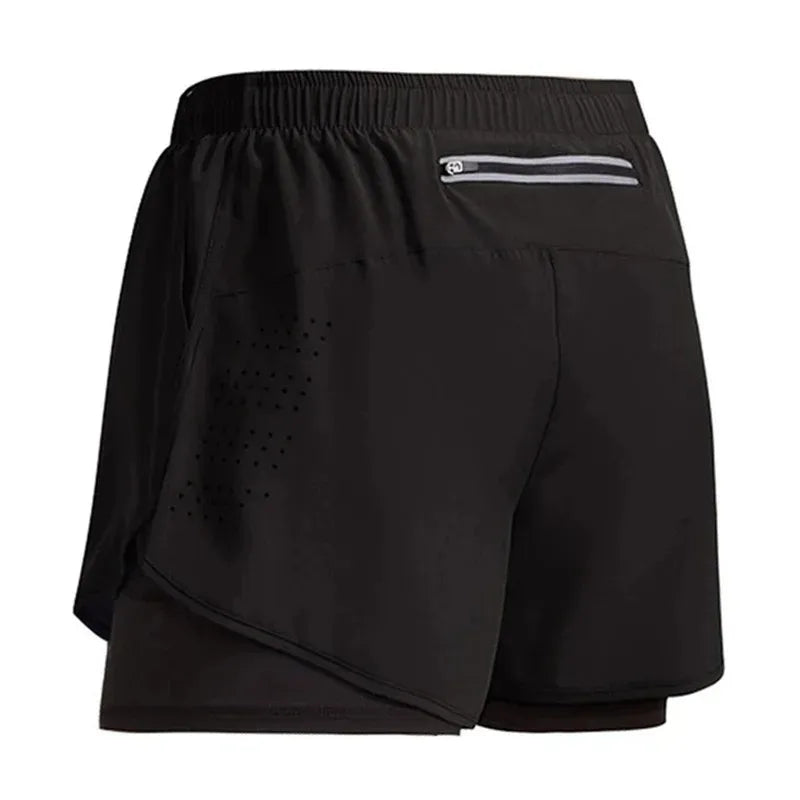 2024 New Men's Fitness Training Shorts Summer 2 In 1 Quick Dry Gym