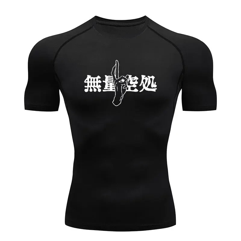 Anime Jujutsu Kaisen Compression Shirt Men Fitness Gym Sport Running T-Shirt Rashgard Tops Tee Quick Dry Short Sleeve T-Shirt - ALMASTRONG