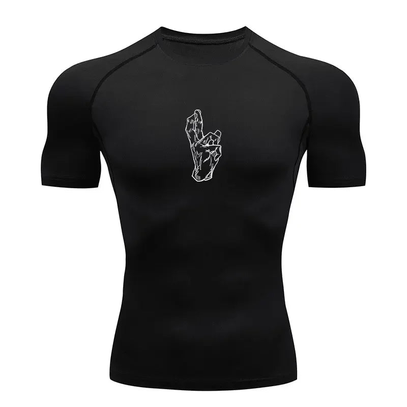 Anime Jujutsu Kaisen Compression Shirt Men Fitness Gym Sport Running T-Shirt Rashgard Tops Tee Quick Dry Short Sleeve T-Shirt - ALMASTRONG