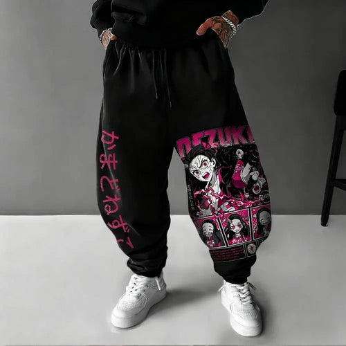Demon Slayer Anime Print Gym Pants Men Women Streetwear Casual