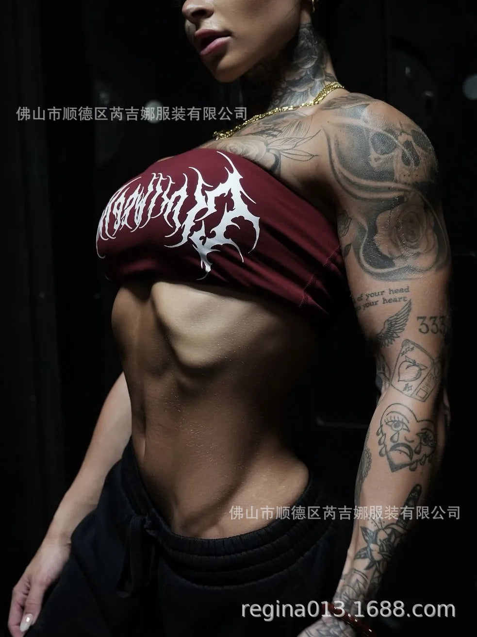 ALMASTRONG women's fitness yoga tube top underwear with non-slip strip, shock-proof sports bra, ideal for active wear and exercise.