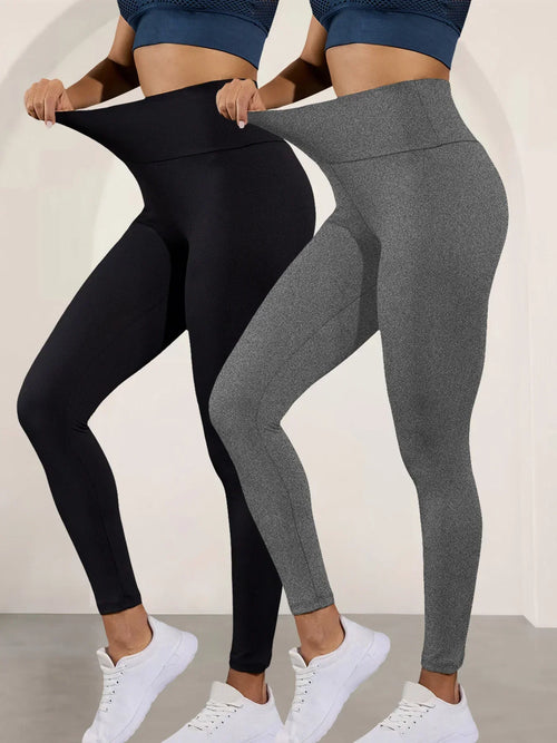 2 Pack Women's Super Soft Leggings High Waisted Tummy Control No See
