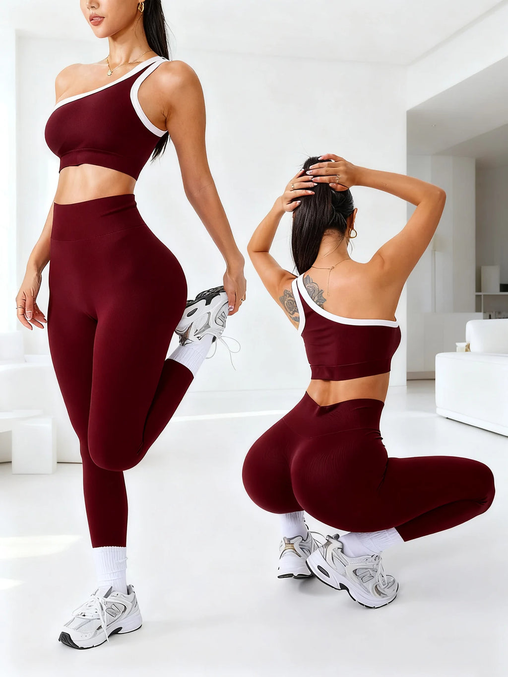 2 pcs Women Seamless Yoga Sets Jogging Outfit Sport Leggings Bra Sportswear Woman Gym Outfit Workout Set Yoga Clothes Activewear - ALMASTRONG