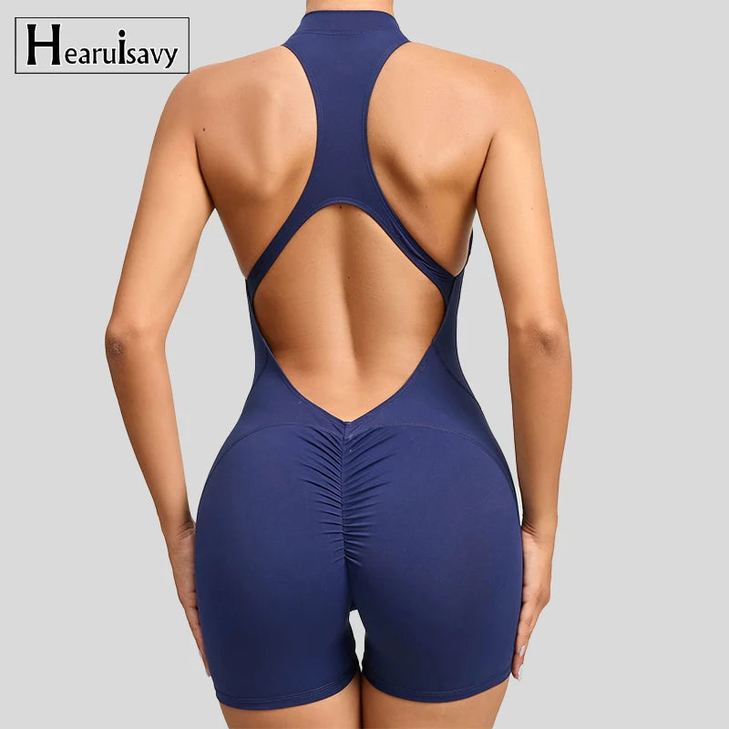 Women’s Sleeveless Short Sports Jumpsuit – Yoga & Gym Romper