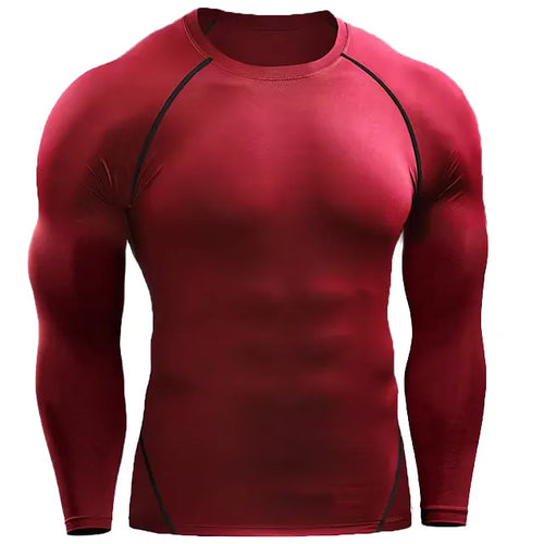 Compression Long Sleeve T Shirt Men Elastic Training T-shirt Gym