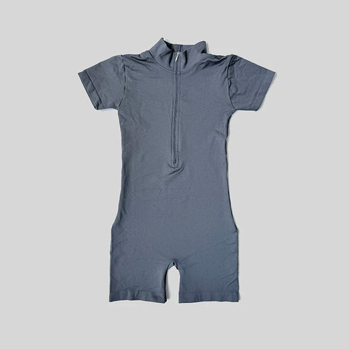 Short Sleeve Zipper Jumpsuit Sports Wear Gym Fitness Sports