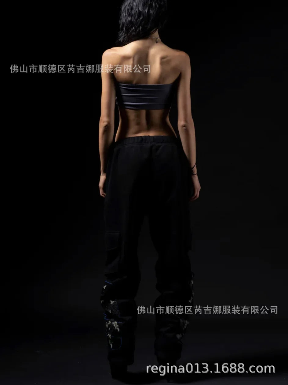 ALMASTRONG women's fitness yoga tube top underwear with non-slip strip, shock-proof sports bra, gathering design, ideal for active wear.