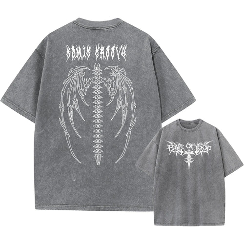 Oversized Printed Tshirts Men Gym Vintage Heavyweight T Shirts Cotton