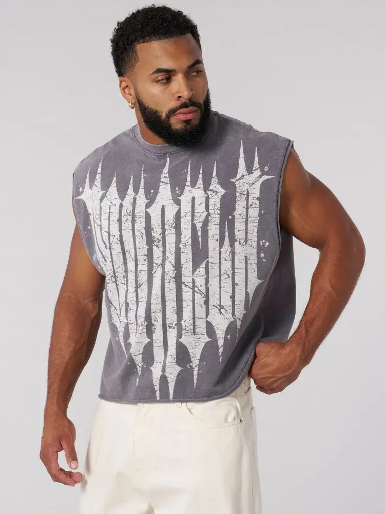 ALMASTRONG Men’s Sleeveless Cotton Tank Top – Gym & Fitness Training Vest