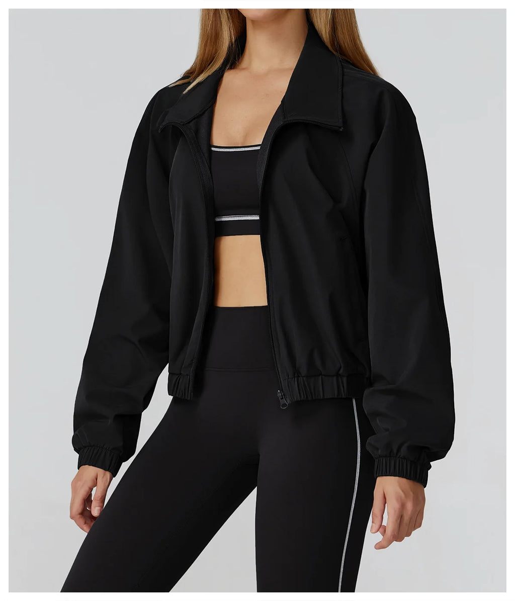 AlmaStrong women's yoga set includes long-sleeve top, leggings, and sports bra for fitness and workout activities.