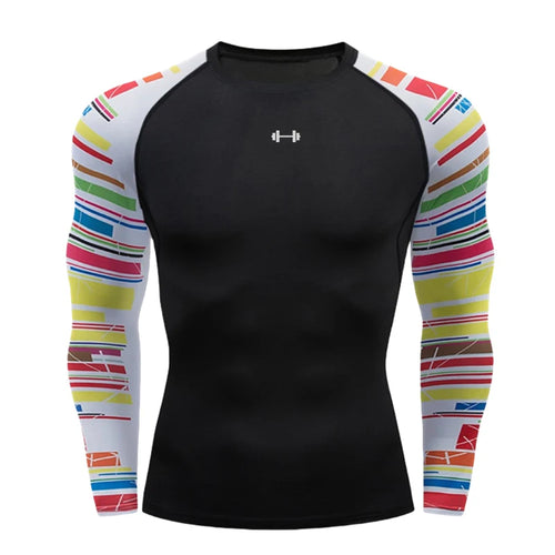Gym Compression Dry Fit Men's Long Sleeves Fitness T-shirt Spring And