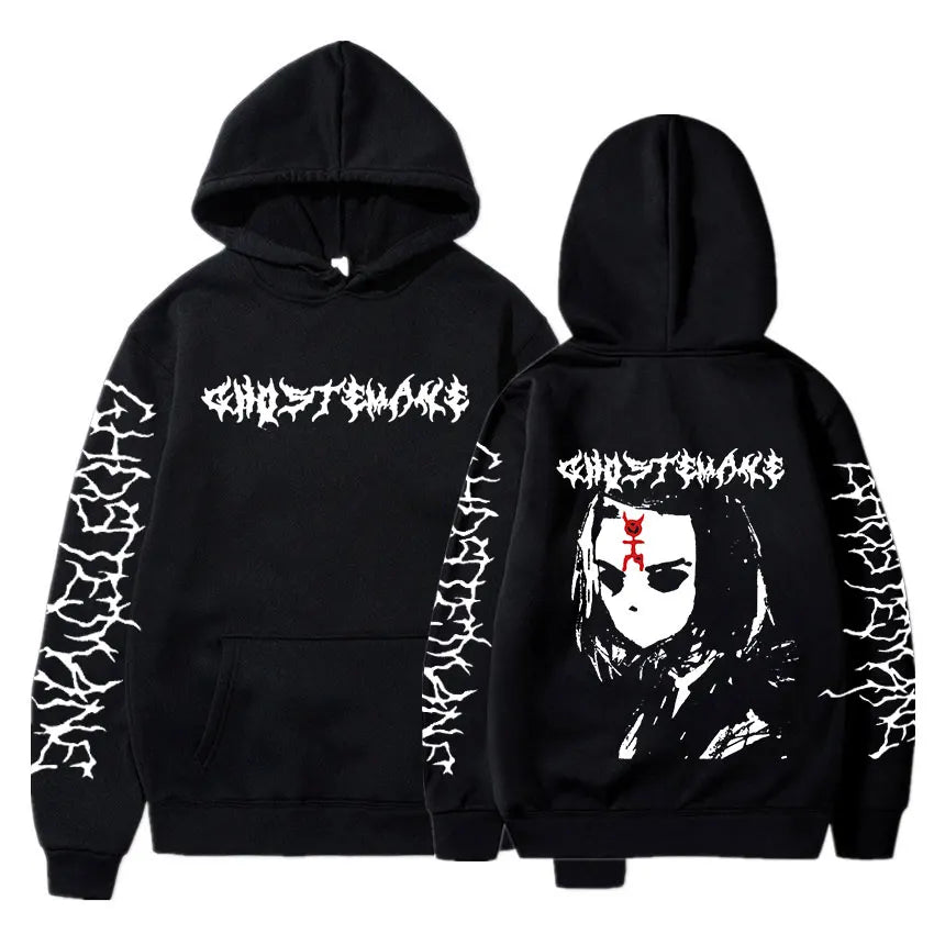 Ghostemane Double Sided Print Hoodie Men's Fashion Hip Hop Metal Rock Hoodies Gothic Oversized Sweatshirt Tracksuit Streetwear - ALMASTRONG