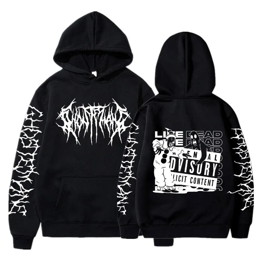 Ghostemane Double Sided Print Hoodie Men's Fashion Hip Hop Metal Rock Hoodies Gothic Oversized Sweatshirt Tracksuit Streetwear - ALMASTRONG