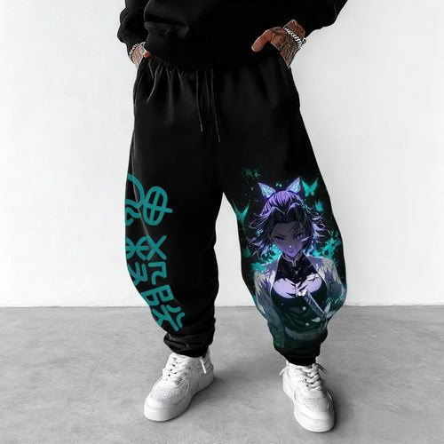 Demon Slayer Anime Print Gym Pants Men Women Streetwear Casual