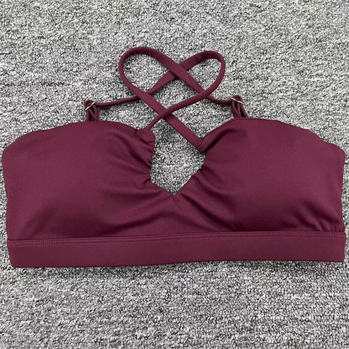 ALMASTRONG Women’s Cross-Back Sports Bra – Adjustable, Quick-Dry Yoga Top